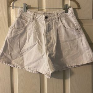 Bershka High Rise White Jean Shorts, Size 4